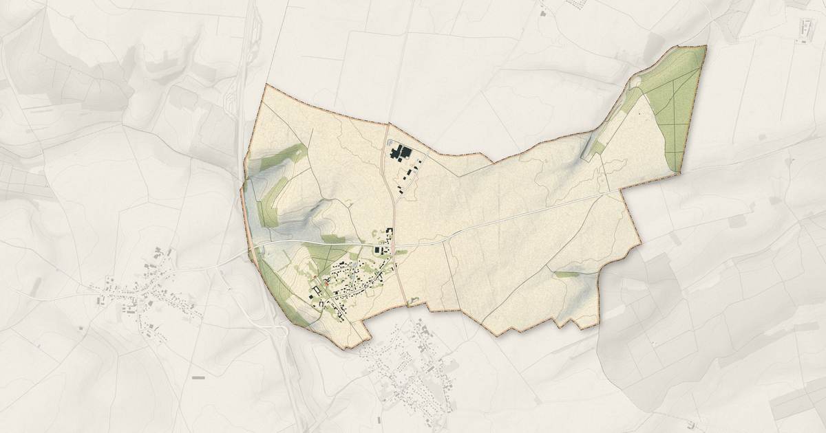 Portrait cartographique de Essertaux : relief, eau, forêts, bâti et voies, calculés à partir des données de l'IGN