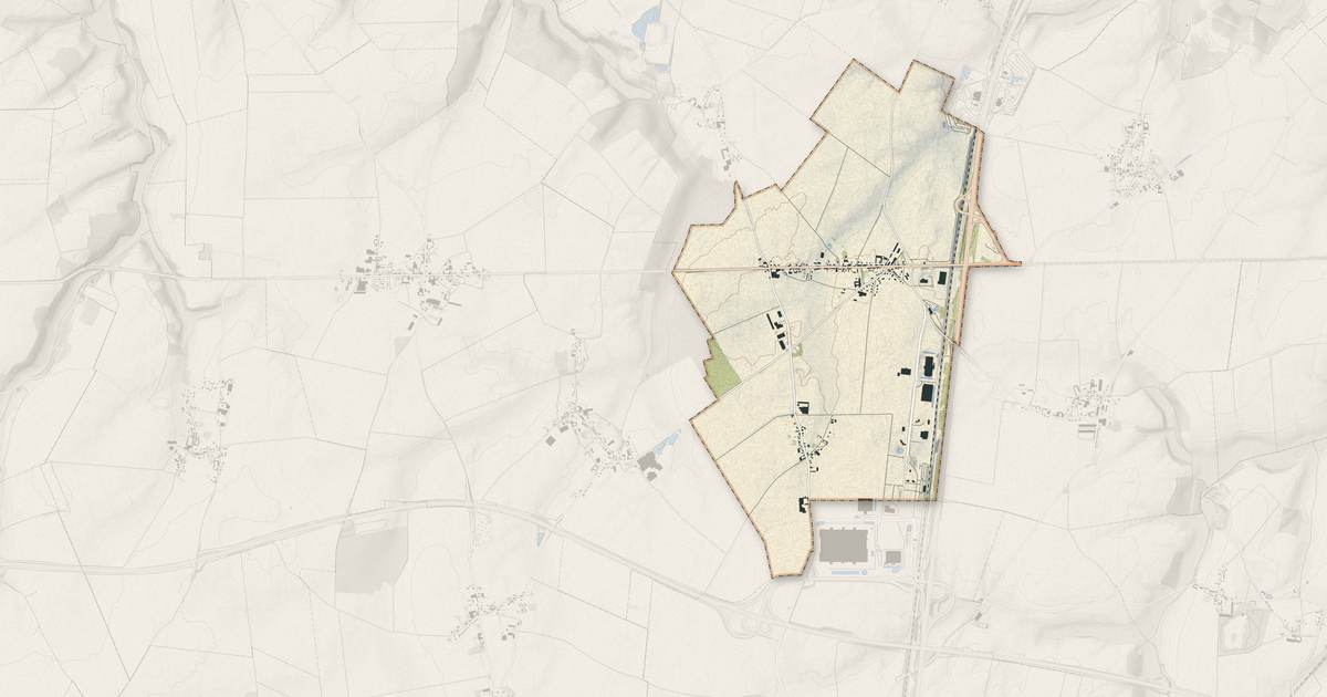 Portrait cartographique de Estrées-Deniécourt : relief, eau, forêts, bâti et voies, calculés à partir des données de l'IGN