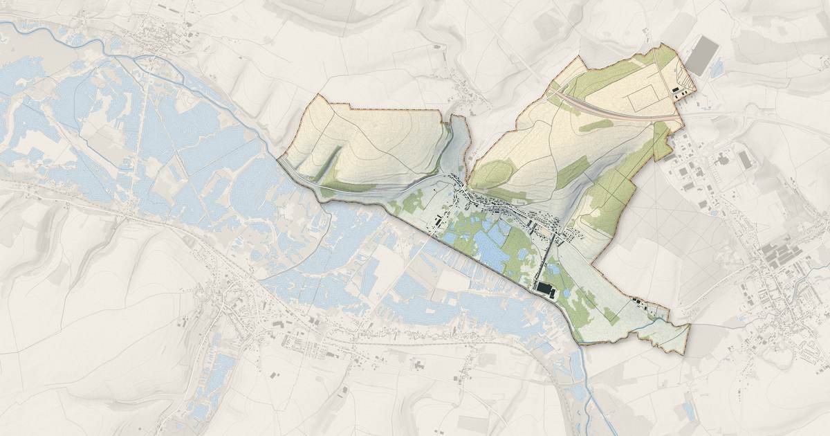 Portrait cartographique de L'Étoile : relief, eau, forêts, bâti et voies, calculés à partir des données de l'IGN