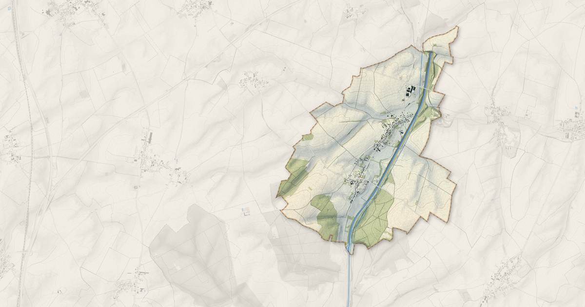 Portrait cartographique de Étricourt-Manancourt : relief, eau, forêts, bâti et voies, calculés à partir des données de l'IGN