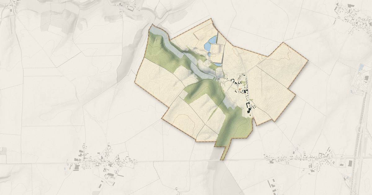 Portrait cartographique de Fay : relief, eau, forêts, bâti et voies, calculés à partir des données de l'IGN