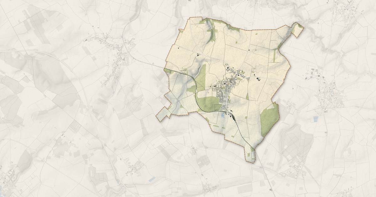 Portrait cartographique de Flesselles : relief, eau, forêts, bâti et voies, calculés à partir des données de l'IGN