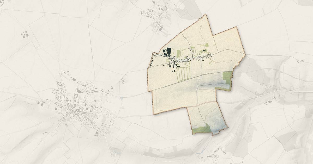 Portrait cartographique de Forceville-en-Vimeu : relief, eau, forêts, bâti et voies, calculés à partir des données de l'IGN