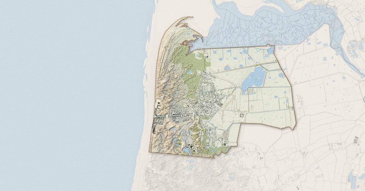 Portrait cartographique de Fort-Mahon-Plage : relief, eau, forêts, bâti et voies, calculés à partir des données de l'IGN
