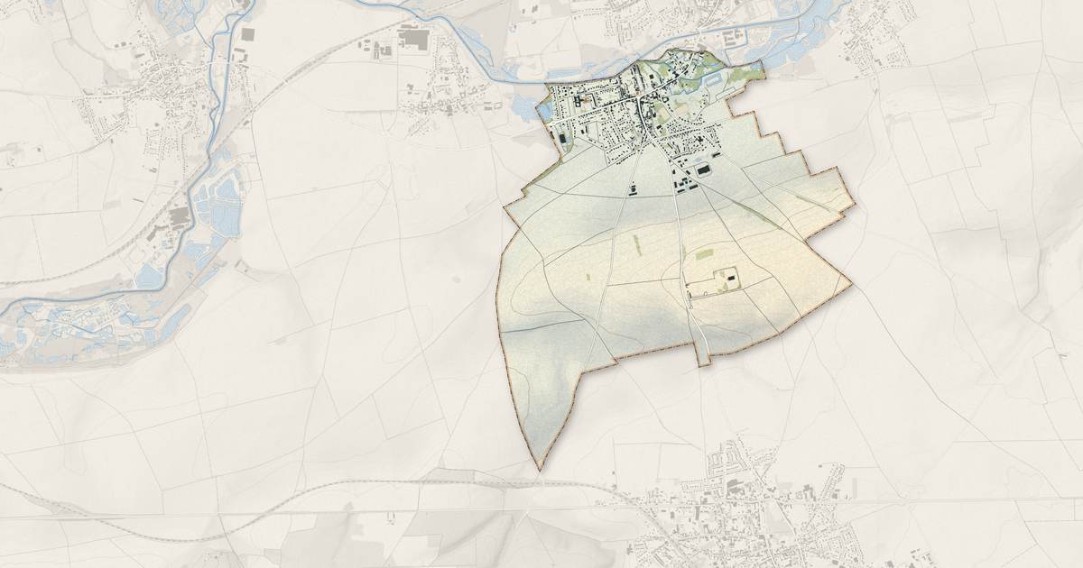 Portrait cartographique de Fouilloy : relief, eau, forêts, bâti et voies, calculés à partir des données de l'IGN