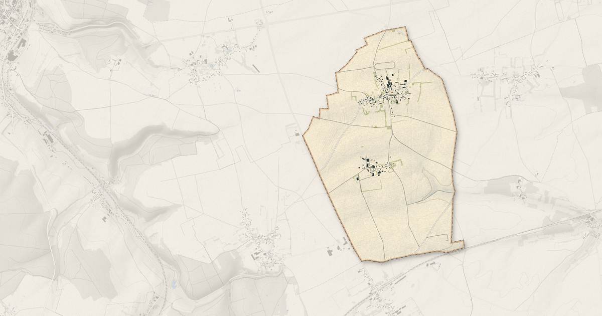 Portrait cartographique de Fourcigny : relief, eau, forêts, bâti et voies, calculés à partir des données de l'IGN
