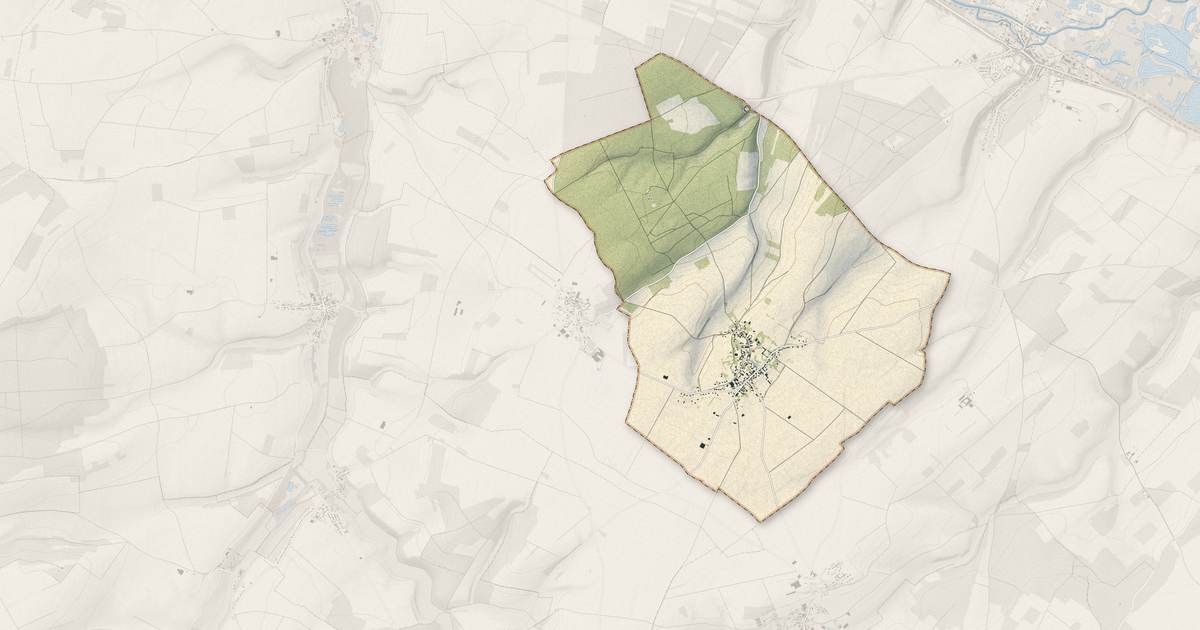 Portrait cartographique de Fourdrinoy : relief, eau, forêts, bâti et voies, calculés à partir des données de l'IGN