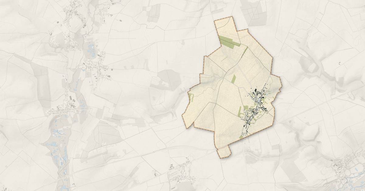 Portrait cartographique de Franvillers : relief, eau, forêts, bâti et voies, calculés à partir des données de l'IGN