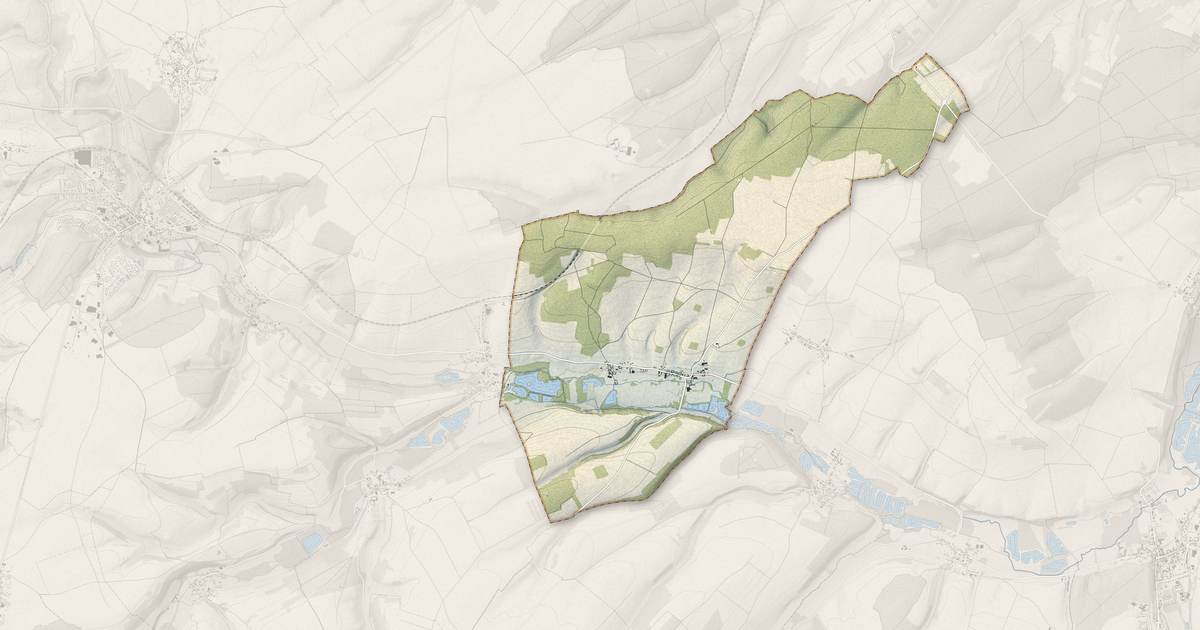 Portrait cartographique de Frémontiers : relief, eau, forêts, bâti et voies, calculés à partir des données de l'IGN