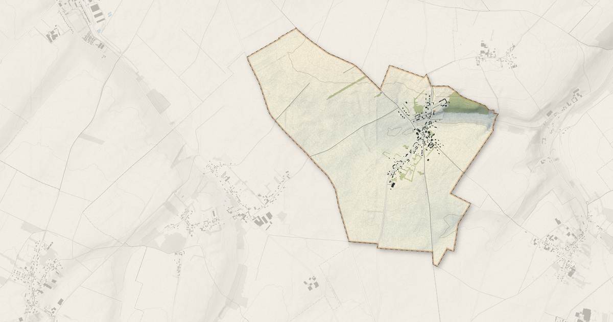 Portrait cartographique de Fresnes-Tilloloy : relief, eau, forêts, bâti et voies, calculés à partir des données de l'IGN