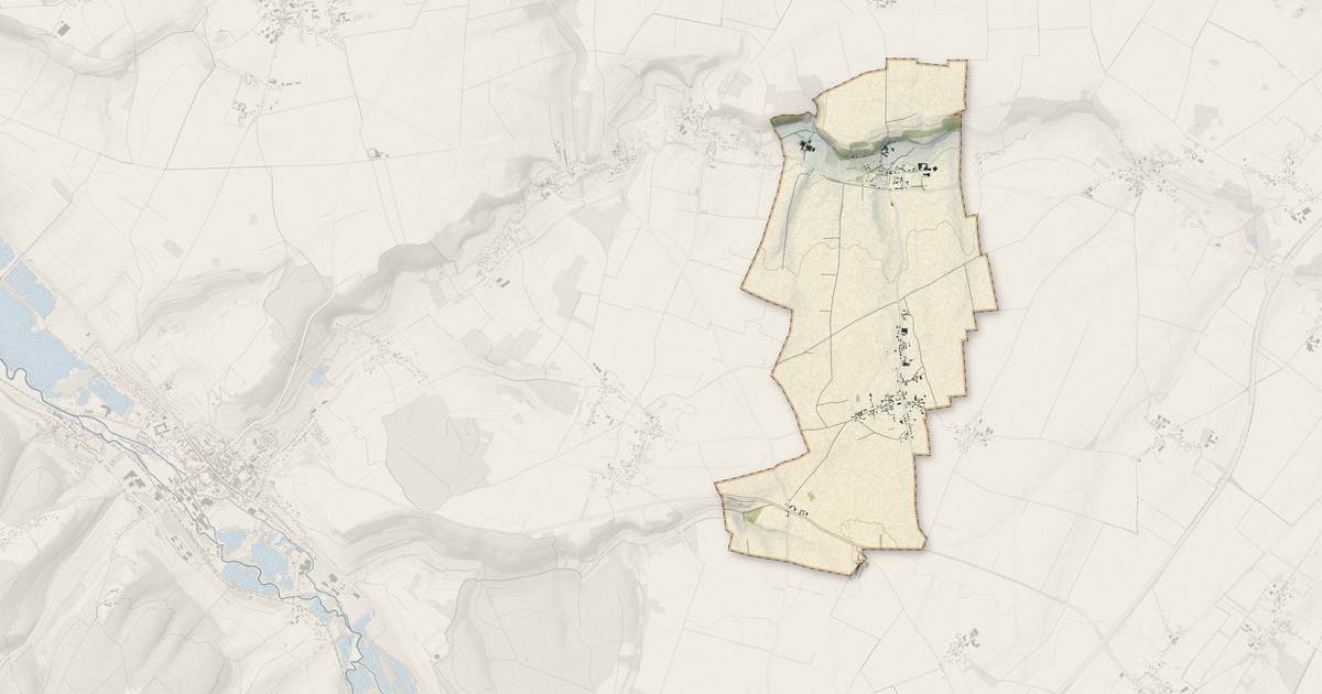 Portrait cartographique de Frettemeule : relief, eau, forêts, bâti et voies, calculés à partir des données de l'IGN