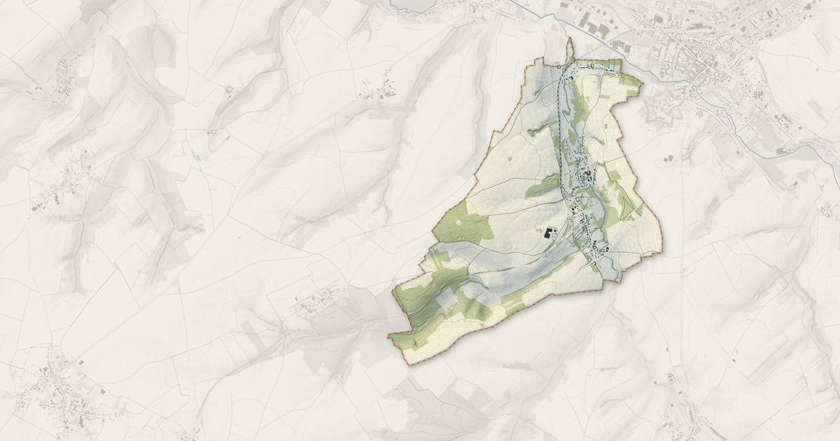Portrait cartographique de Gézaincourt : relief, eau, forêts, bâti et voies, calculés à partir des données de l'IGN