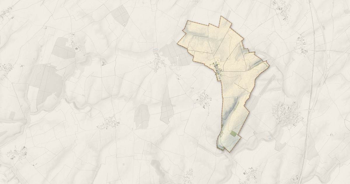 Portrait cartographique de Ginchy : relief, eau, forêts, bâti et voies, calculés à partir des données de l'IGN