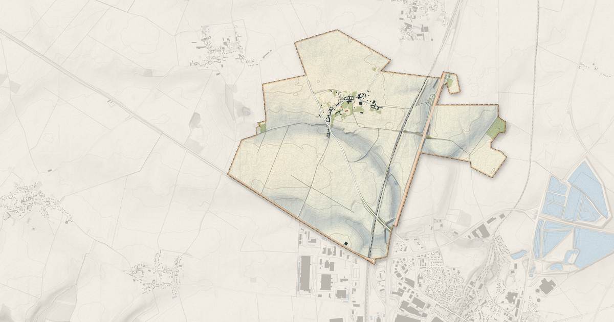 Portrait cartographique de Goyencourt : relief, eau, forêts, bâti et voies, calculés à partir des données de l'IGN