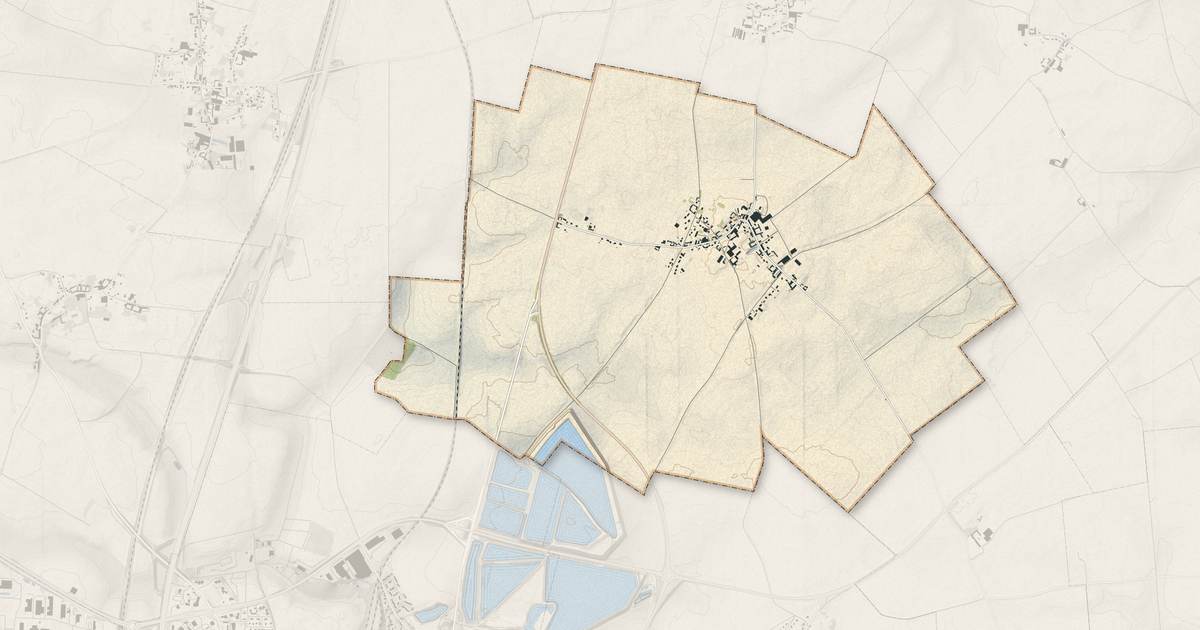 Portrait cartographique de Gruny : relief, eau, forêts, bâti et voies, calculés à partir des données de l'IGN