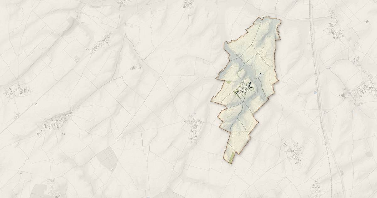 Portrait cartographique de Gueudecourt : relief, eau, forêts, bâti et voies, calculés à partir des données de l'IGN