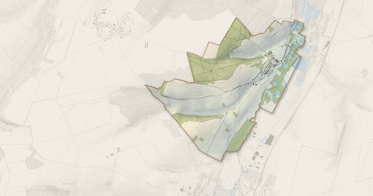 Portrait cartographique de Guyencourt-sur-Noye : relief, eau, forêts, bâti et voies, calculés à partir des données de l'IGN