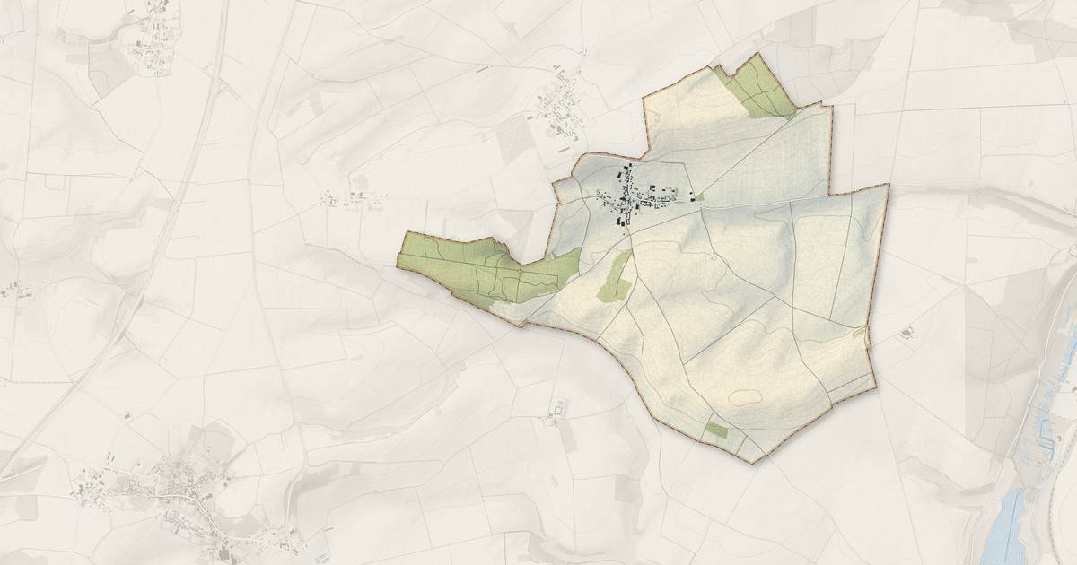 Portrait cartographique de Hallivillers : relief, eau, forêts, bâti et voies, calculés à partir des données de l'IGN