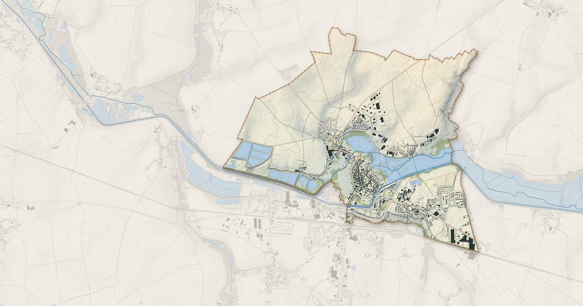 Portrait cartographique de Ham : relief, eau, forêts, bâti et voies, calculés à partir des données de l'IGN