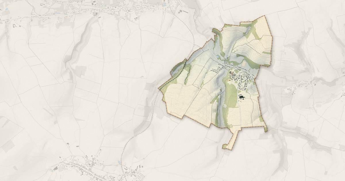 Portrait cartographique de Havernas : relief, eau, forêts, bâti et voies, calculés à partir des données de l'IGN