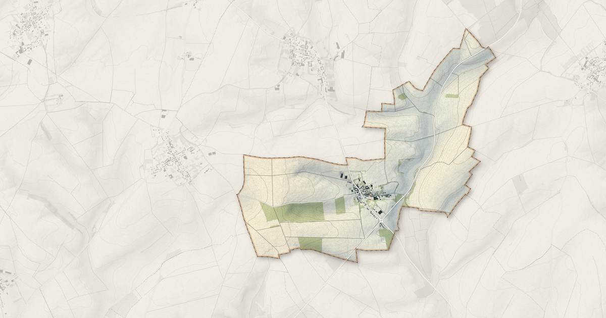 Portrait cartographique de Hédauville : relief, eau, forêts, bâti et voies, calculés à partir des données de l'IGN