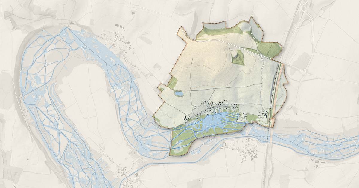 Portrait cartographique de Hem-Monacu : relief, eau, forêts, bâti et voies, calculés à partir des données de l'IGN