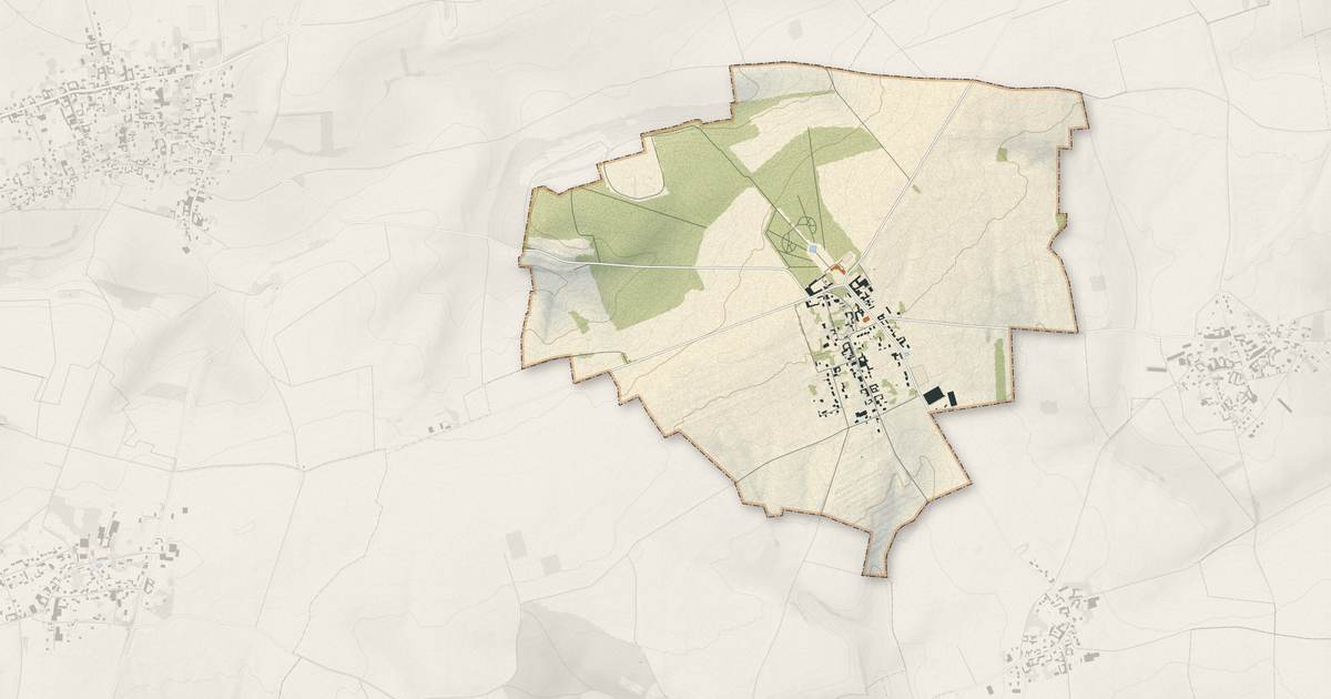 Portrait cartographique de Hénencourt : relief, eau, forêts, bâti et voies, calculés à partir des données de l'IGN
