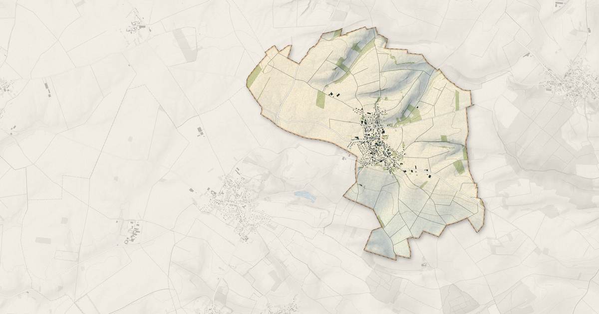 Portrait cartographique de Hérissart : relief, eau, forêts, bâti et voies, calculés à partir des données de l'IGN