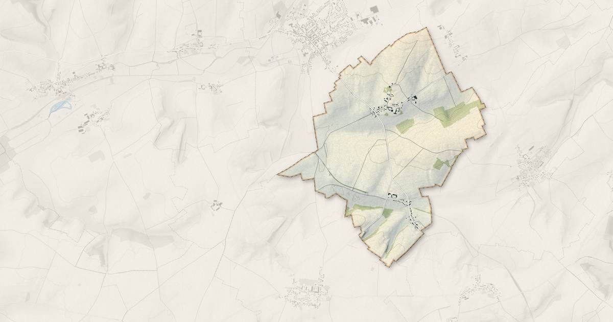 Portrait cartographique de Hervilly : relief, eau, forêts, bâti et voies, calculés à partir des données de l'IGN
