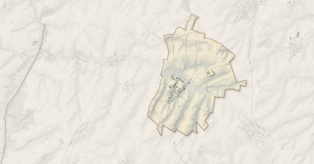 Portrait cartographique de Heudicourt : relief, eau, forêts, bâti et voies, calculés à partir des données de l'IGN