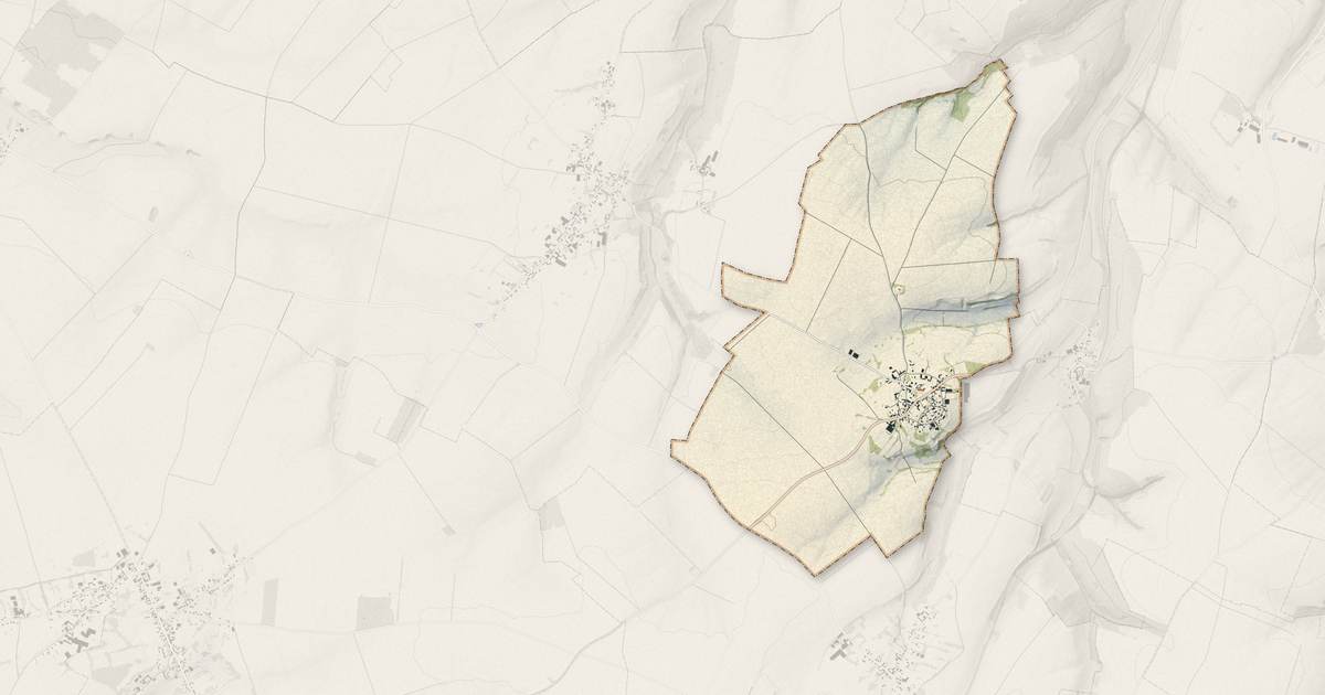 Portrait cartographique de Hiermont : relief, eau, forêts, bâti et voies, calculés à partir des données de l'IGN