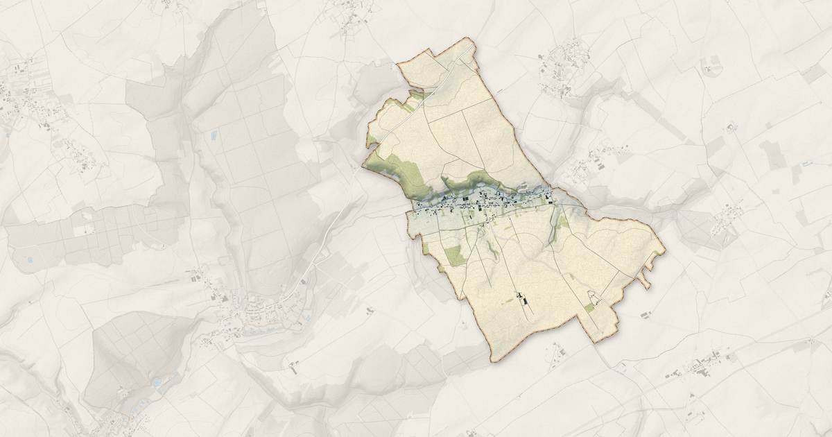 Portrait cartographique de Humbercourt : relief, eau, forêts, bâti et voies, calculés à partir des données de l'IGN