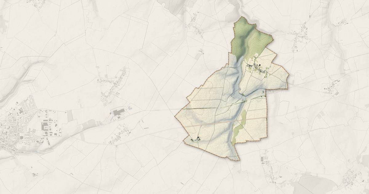 Portrait cartographique de Laboissière-en-Santerre : relief, eau, forêts, bâti et voies, calculés à partir des données de l'IGN