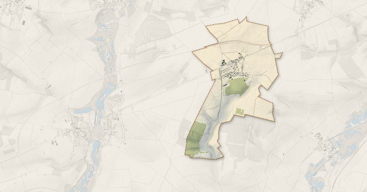 Portrait cartographique de Lahoussoye : relief, eau, forêts, bâti et voies, calculés à partir des données de l'IGN