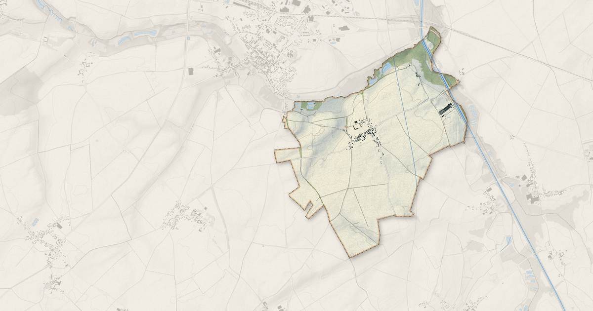 Portrait cartographique de Languevoisin-Quiquery : relief, eau, forêts, bâti et voies, calculés à partir des données de l'IGN