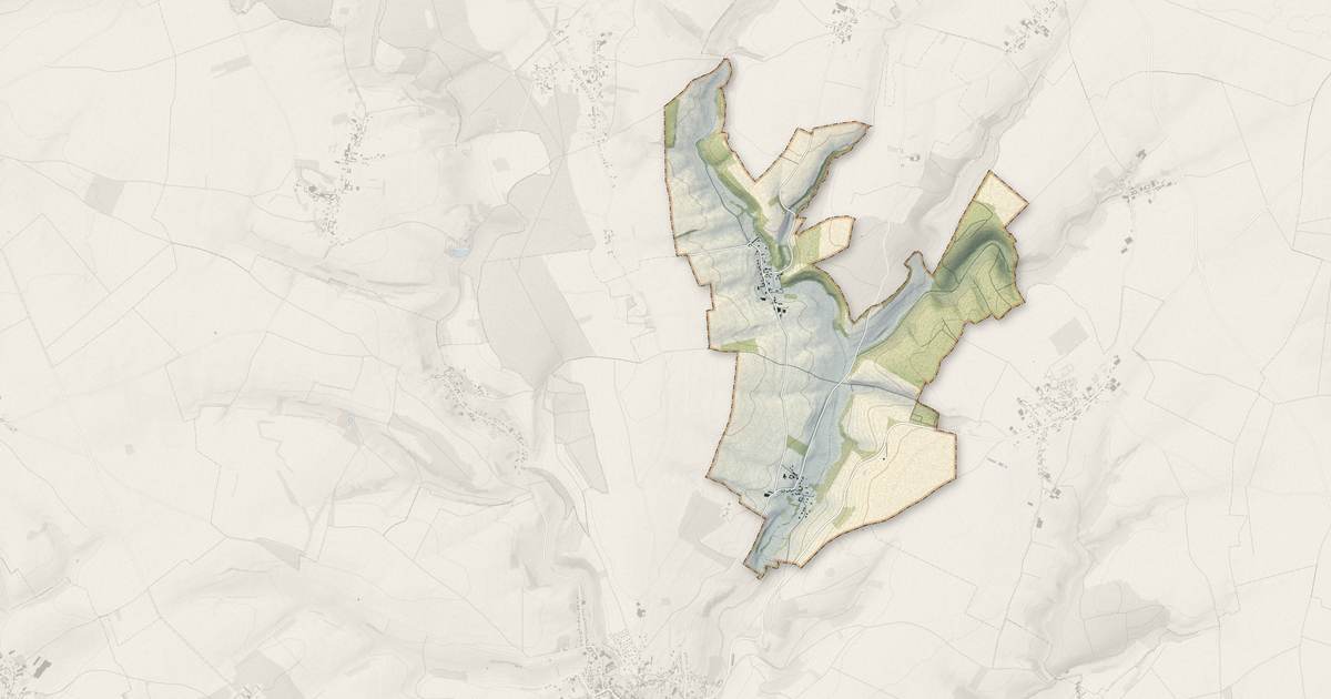 Portrait cartographique de Lanches-Saint-Hilaire : relief, eau, forêts, bâti et voies, calculés à partir des données de l'IGN
