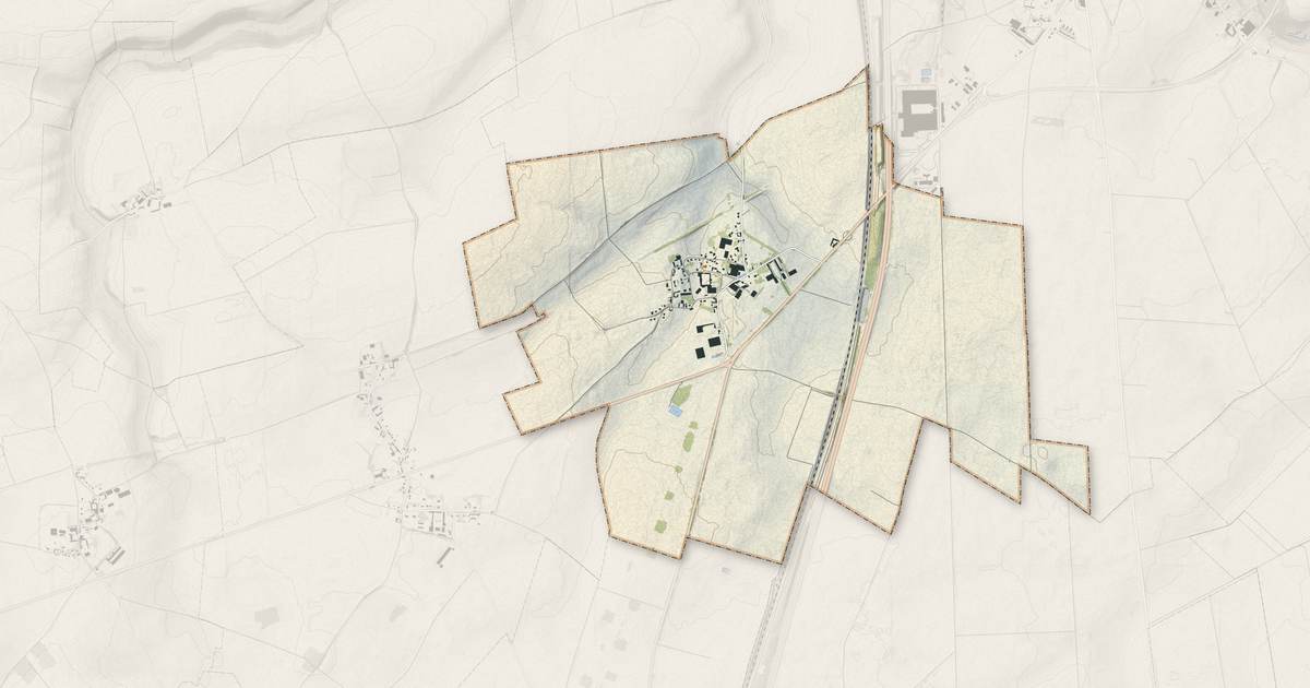 Portrait cartographique de Laucourt : relief, eau, forêts, bâti et voies, calculés à partir des données de l'IGN