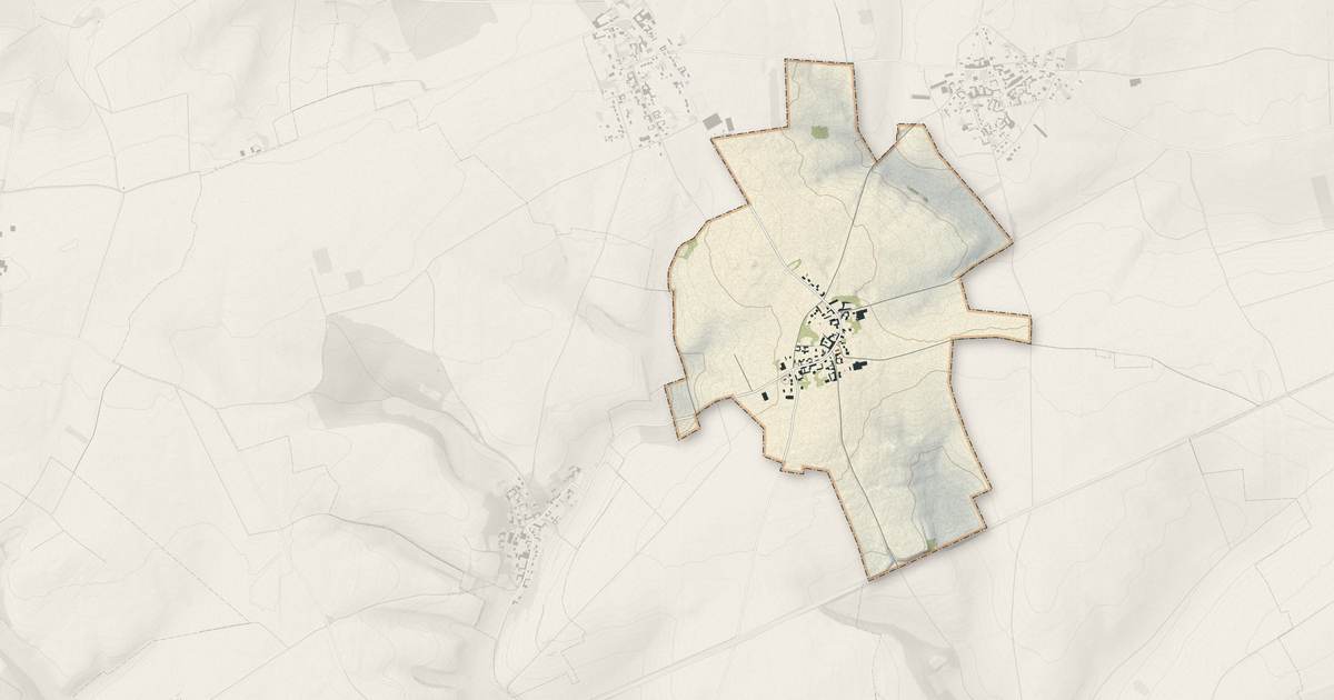 Portrait cartographique de Laviéville : relief, eau, forêts, bâti et voies, calculés à partir des données de l'IGN