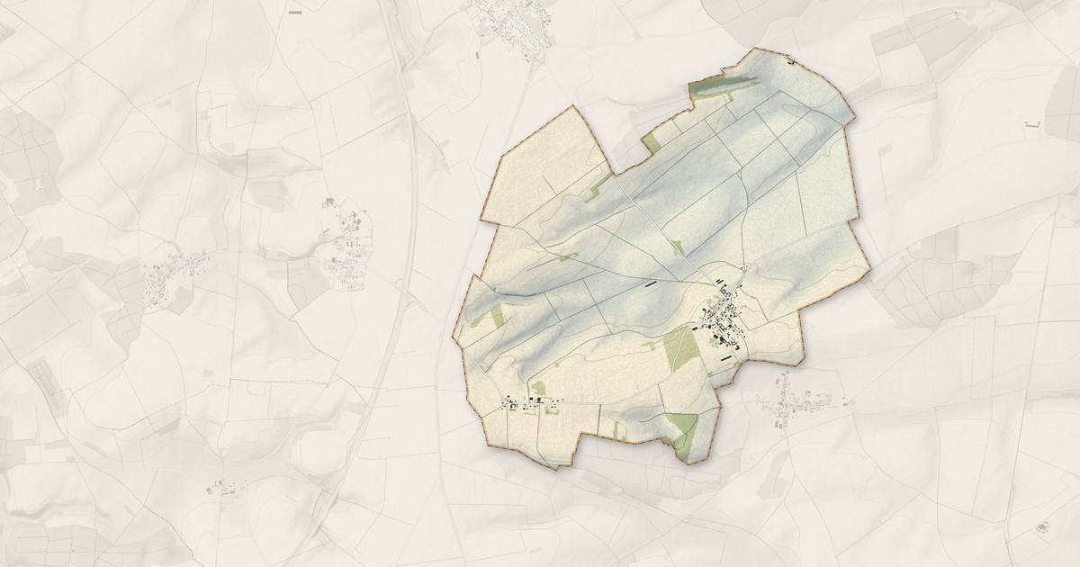 Portrait cartographique de Lawarde-Mauger-l'Hortoy : relief, eau, forêts, bâti et voies, calculés à partir des données de l'IGN