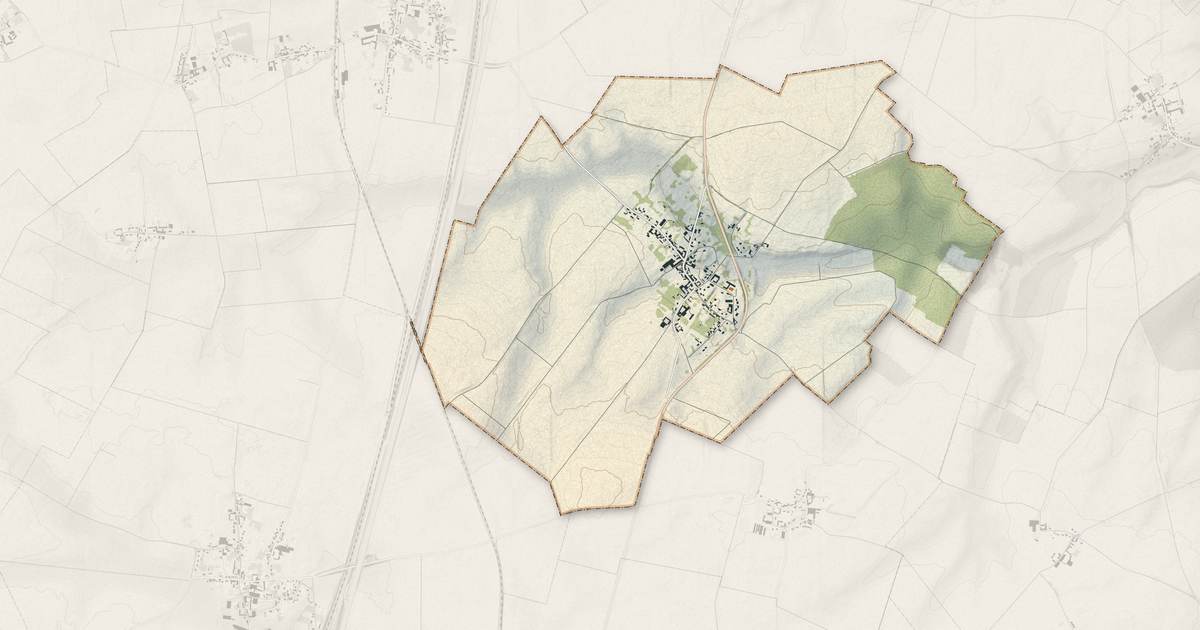 Portrait cartographique de Liancourt-Fosse : relief, eau, forêts, bâti et voies, calculés à partir des données de l'IGN