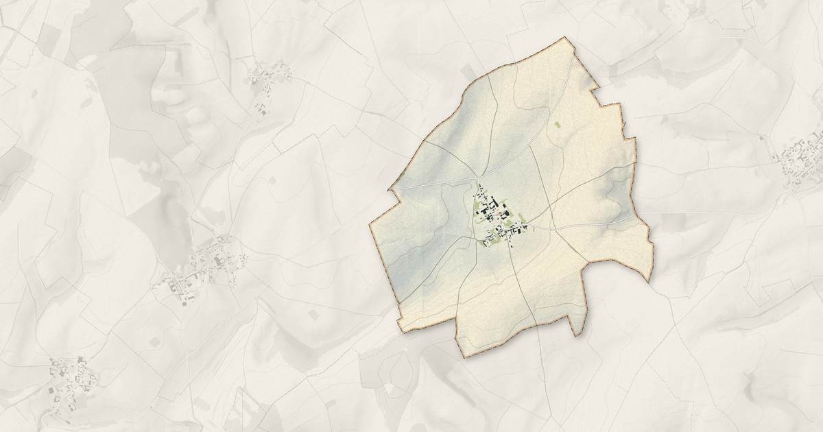 Portrait cartographique de Longavesnes : relief, eau, forêts, bâti et voies, calculés à partir des données de l'IGN