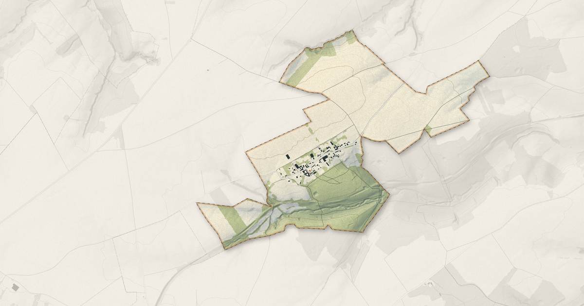 Portrait cartographique de Longuevillette : relief, eau, forêts, bâti et voies, calculés à partir des données de l'IGN