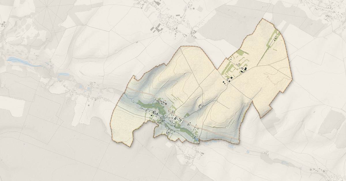 Portrait cartographique de Machiel : relief, eau, forêts, bâti et voies, calculés à partir des données de l'IGN