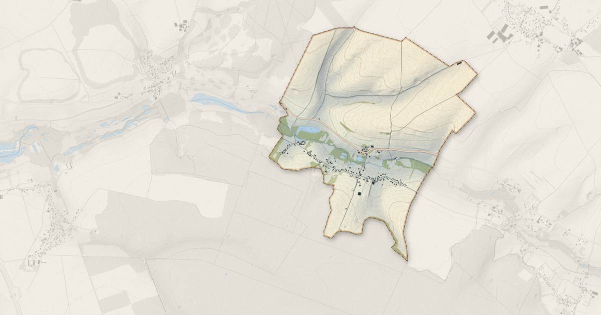 Portrait cartographique de Machy : relief, eau, forêts, bâti et voies, calculés à partir des données de l'IGN