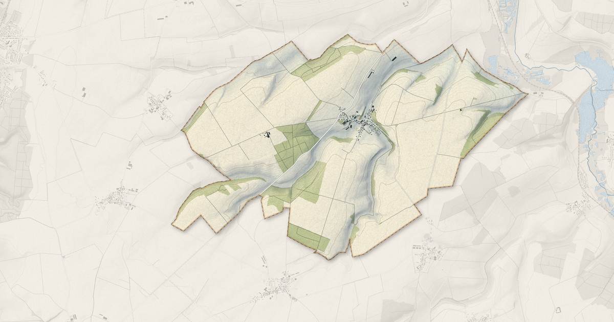 Portrait cartographique de Mailly-Raineval : relief, eau, forêts, bâti et voies, calculés à partir des données de l'IGN
