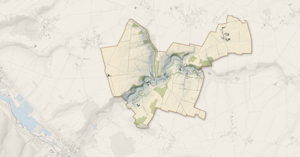 Portrait cartographique de Maisnières : relief, eau, forêts, bâti et voies, calculés à partir des données de l'IGN