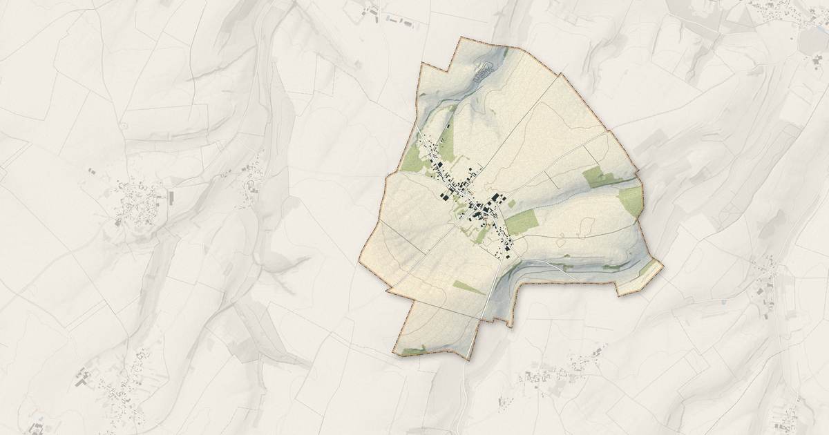 Portrait cartographique de Maizicourt : relief, eau, forêts, bâti et voies, calculés à partir des données de l'IGN