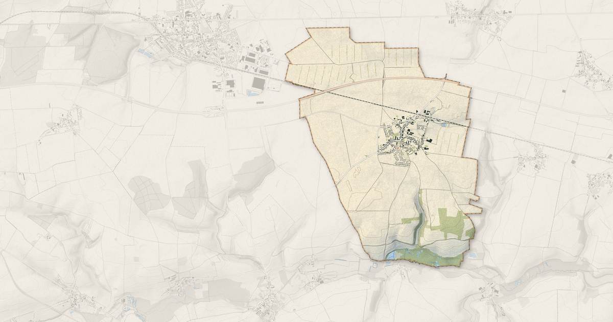 Portrait cartographique de Marcelcave : relief, eau, forêts, bâti et voies, calculés à partir des données de l'IGN