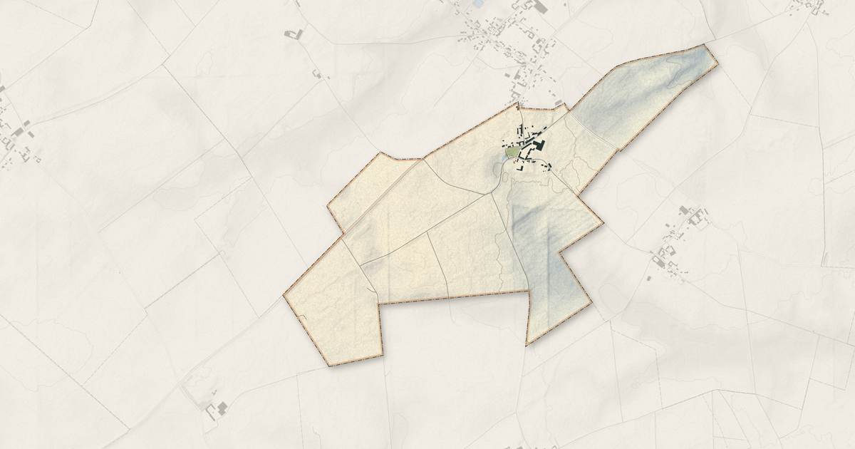 Portrait cartographique de Marché-Allouarde : relief, eau, forêts, bâti et voies, calculés à partir des données de l'IGN
