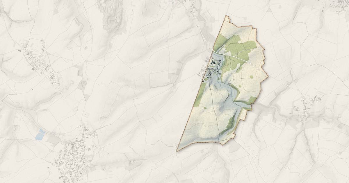 Portrait cartographique de Marieux : relief, eau, forêts, bâti et voies, calculés à partir des données de l'IGN